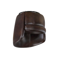 Dey Swivel Barrel Chair with Curved Back, Bronze Top Grain Leather - BM345330