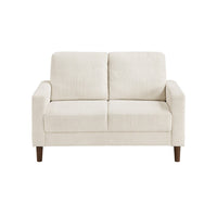 Cey Loveseat, Beige Corduroy Upholstery, Modern Style Brown Legs, 55 Inch - BM345332