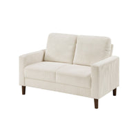 Cey Loveseat, Beige Corduroy Upholstery, Modern Style Brown Legs, 55 Inch - BM345332