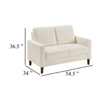 Cey Loveseat, Beige Corduroy Upholstery, Modern Style Brown Legs, 55 Inch - BM345332