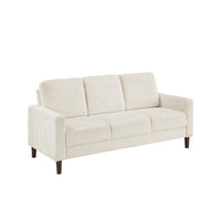 Cey Sofa, Beige Corduroy Upholstery, Modern Style Brown Legs, 77 Inch - BM345333