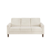 Cey Sofa, Beige Corduroy Upholstery, Modern Style Brown Legs, 77 Inch - BM345333