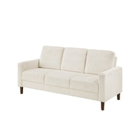 Cey Sofa, Beige Corduroy Upholstery, Modern Style Brown Legs, 77 Inch - BM345333
