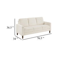 Cey Sofa, Beige Corduroy Upholstery, Modern Style Brown Legs, 77 Inch - BM345333
