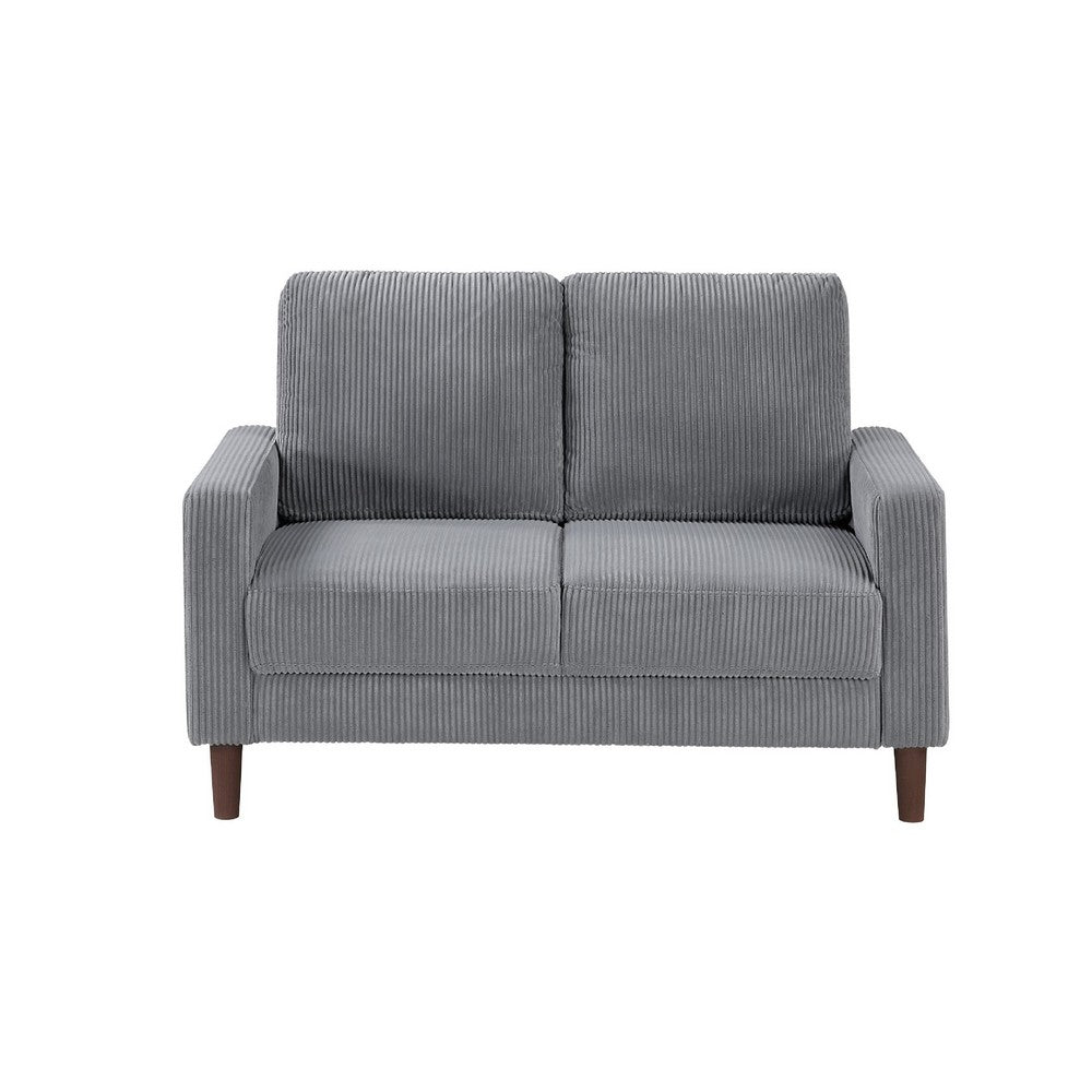 Cey Sofa Armchair, Gray Corduroy Upholstery, Modern Style Brown Legs - BM345334