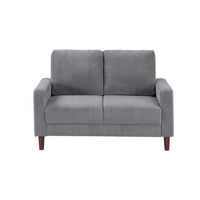 Cey Sofa Armchair, Gray Corduroy Upholstery, Modern Style Brown Legs - BM345334
