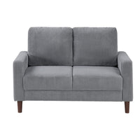 Cey Loveseat, Gray Corduroy Upholstery, Modern Style Brown Legs, 55 Inch - BM345335