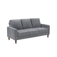 Cey Sofa, Gray Corduroy Upholstery, Modern Style Brown Legs, 77 Inch - BM345336