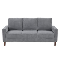 Cey Sofa, Gray Corduroy Upholstery, Modern Style Brown Legs, 77 Inch - BM345336