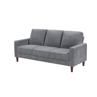 Cey Sofa, Gray Corduroy Upholstery, Modern Style Brown Legs, 77 Inch - BM345336