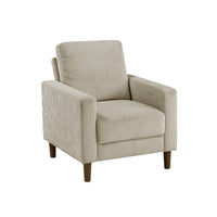 Cey Sofa Armchair, Taupe Corduroy Upholstery, Modern Style Brown Legs - BM345337