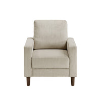 Cey Sofa Armchair, Taupe Corduroy Upholstery, Modern Style Brown Legs - BM345337