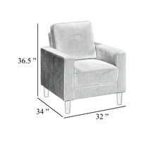 Cey Sofa Armchair, Taupe Corduroy Upholstery, Modern Style Brown Legs - BM345337