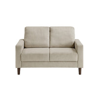 Cey Loveseat, Taupe Corduroy Upholstery, Modern Style Brown Legs, 55 Inch - BM345338