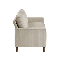 Cey Loveseat, Taupe Corduroy Upholstery, Modern Style Brown Legs, 55 Inch - BM345338