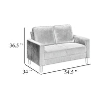 Cey Loveseat, Taupe Corduroy Upholstery, Modern Style Brown Legs, 55 Inch - BM345338