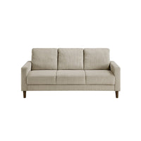 Cey Sofa, Taupe Corduroy Upholstery, Modern Style Brown Legs, 77 Inch - BM345339
