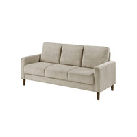 Cey Sofa, Taupe Corduroy Upholstery, Modern Style Brown Legs, 77 Inch - BM345339