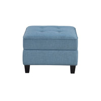 Gey Modular Storage Ottoman, Tufted Cushion, Blue Upholstery 26 Inch - BM345342