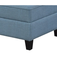 Gey Modular Storage Ottoman, Tufted Cushion, Blue Upholstery 26 Inch - BM345342