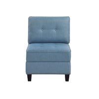 Gey Modular Storage Accent Armless Chair, Tufted Blue Upholstery - BM345343