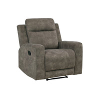Diti Manual Pull Tab Reclining Chair, Brown Stain Resistant Microfiber  - BM345345