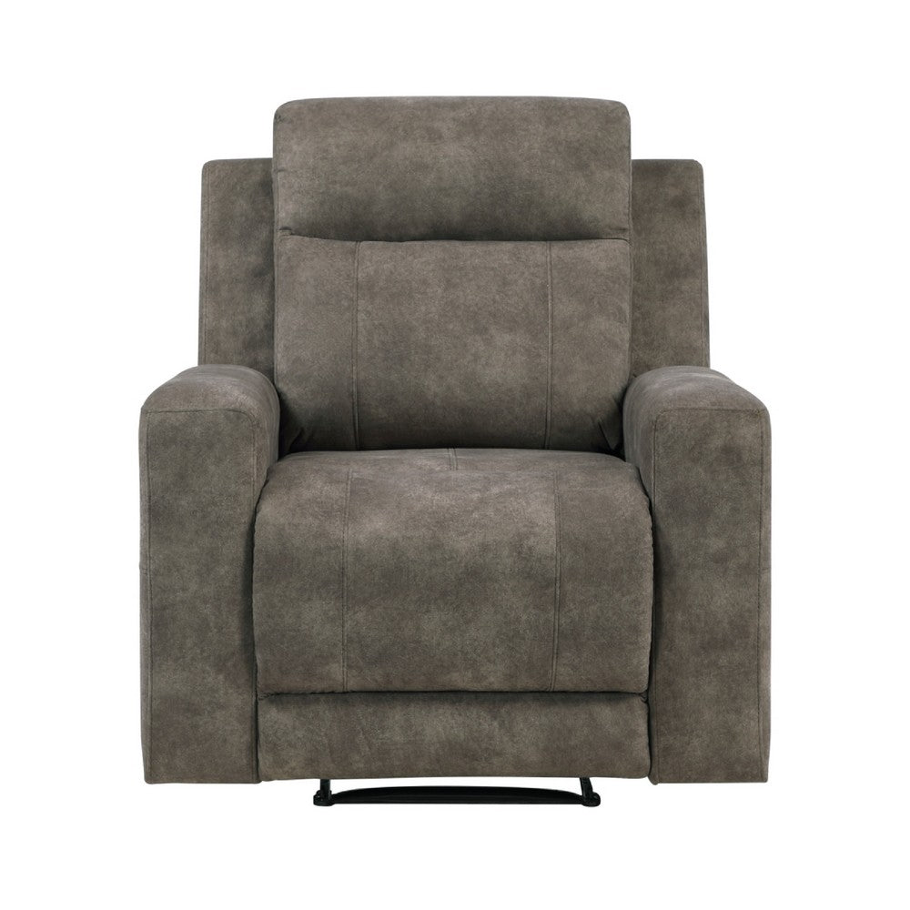 Diti Manual Pull Tab Reclining Chair, Brown Stain Resistant Microfiber  - BM345345