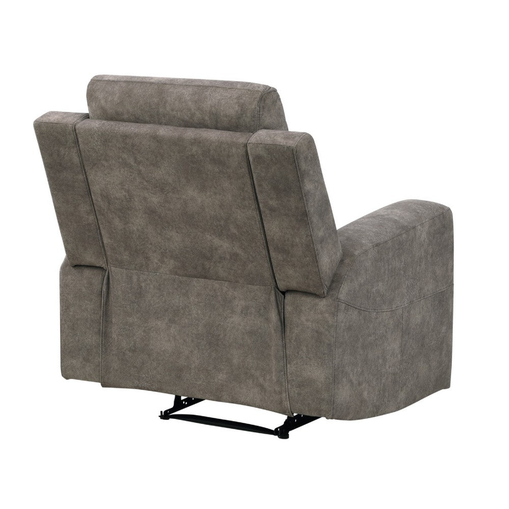 Diti Manual Pull Tab Reclining Chair, Brown Stain Resistant Microfiber  - BM345345