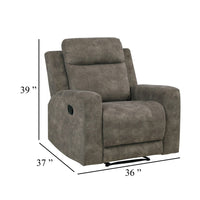 Diti Manual Pull Tab Reclining Chair, Brown Stain Resistant Microfiber  - BM345345