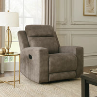 Diti Manual Pull Tab Reclining Chair, Brown Stain Resistant Microfiber  - BM345345