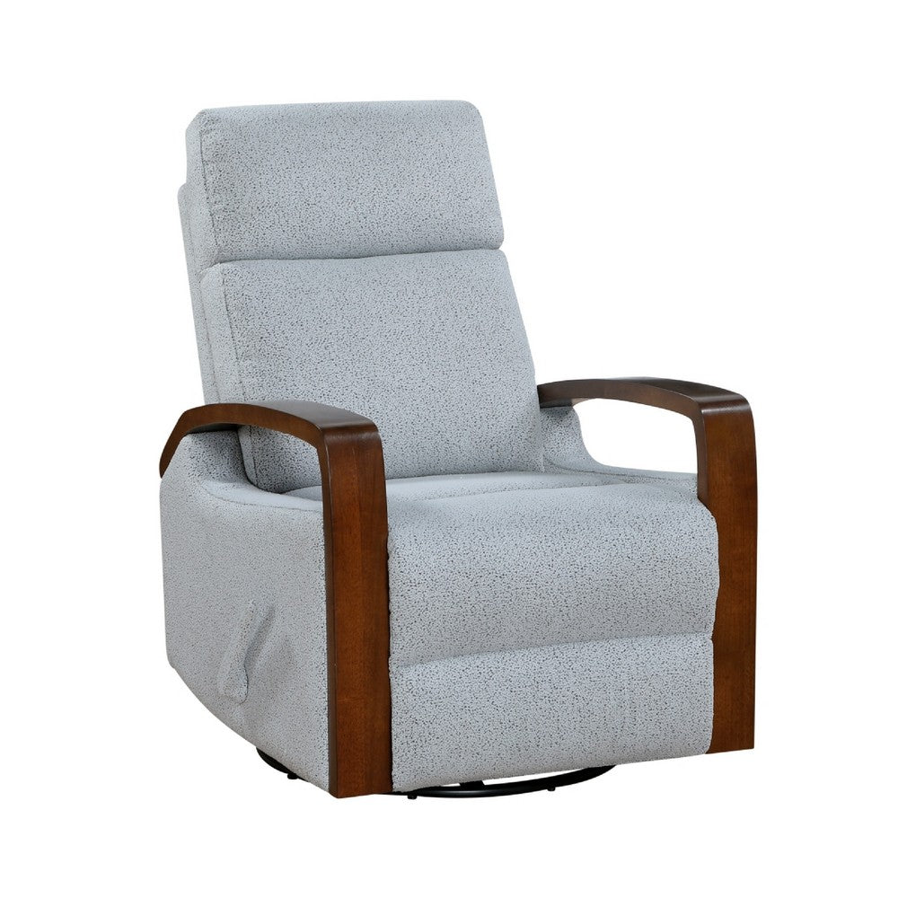 Mery Swivel Glider Manual Reclining Chair, Light Gray Boucle Fabric  - BM345347