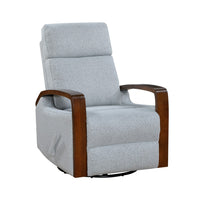 Mery Swivel Glider Manual Reclining Chair, Light Gray Boucle Fabric  - BM345347