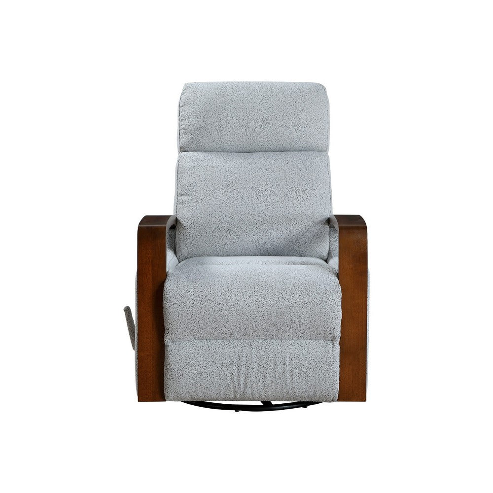 Mery Swivel Glider Manual Reclining Chair, Light Gray Boucle Fabric  - BM345347