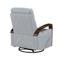 Mery Swivel Glider Manual Reclining Chair, Light Gray Boucle Fabric  - BM345347