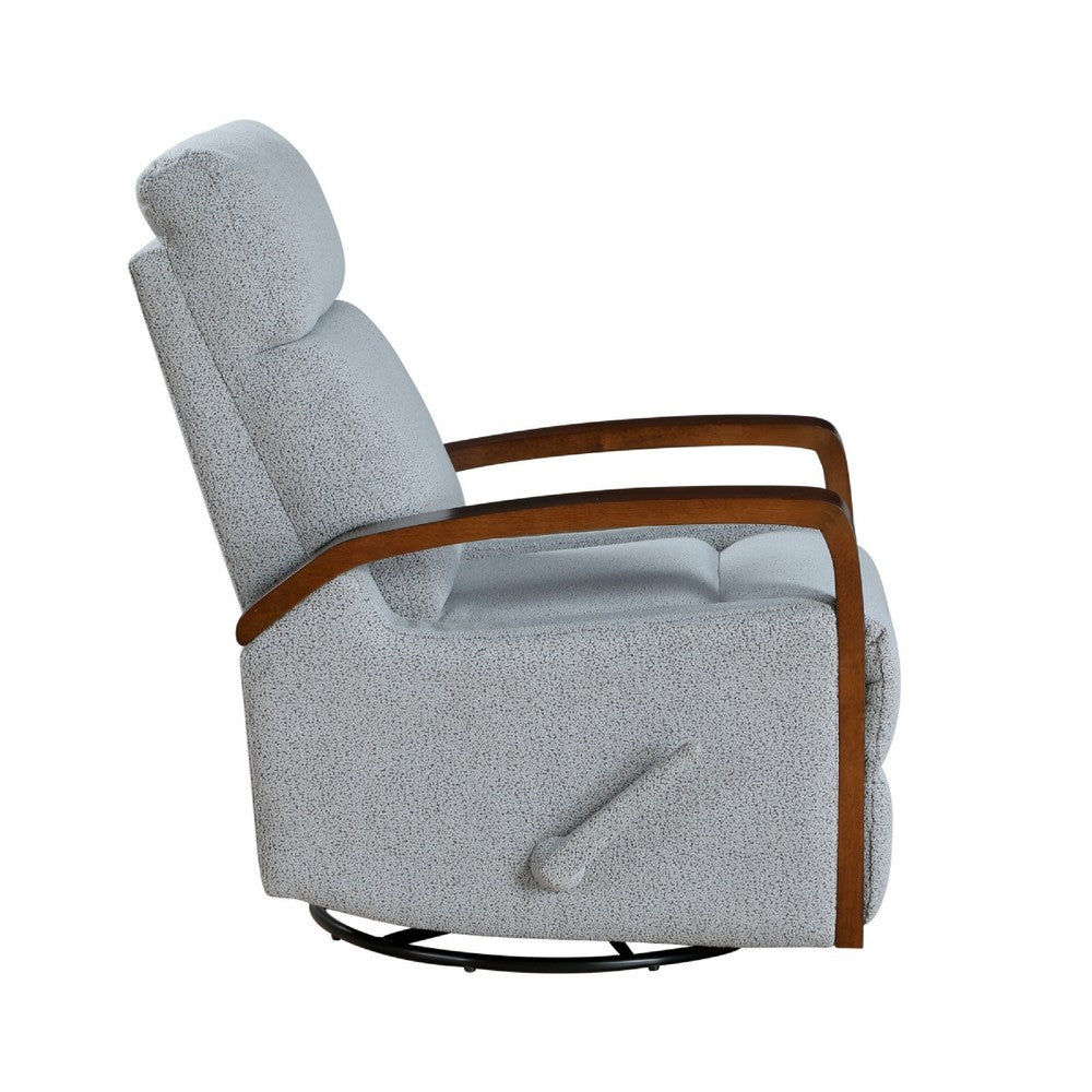 Mery Swivel Glider Manual Reclining Chair, Light Gray Boucle Fabric  - BM345347