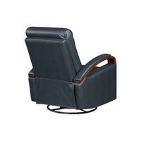 Gex Swivel Glider Manual Reclining Chair, Dark Blue Faux Leather - BM345348