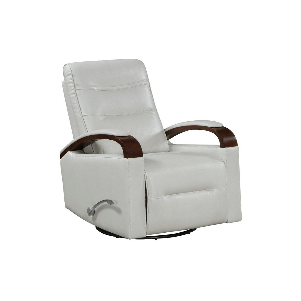Gex Swivel Glider Manual Reclining Chair, Smoke Gray Faux Leather - BM345349