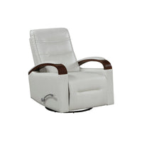 Gex Swivel Glider Manual Reclining Chair, Smoke Gray Faux Leather - BM345349