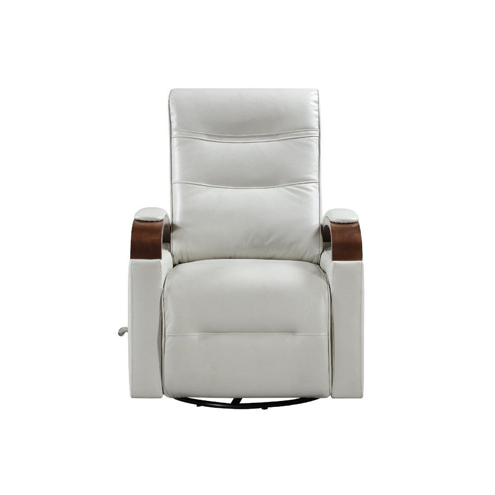 Gex Swivel Glider Manual Reclining Chair, Smoke Gray Faux Leather - BM345349