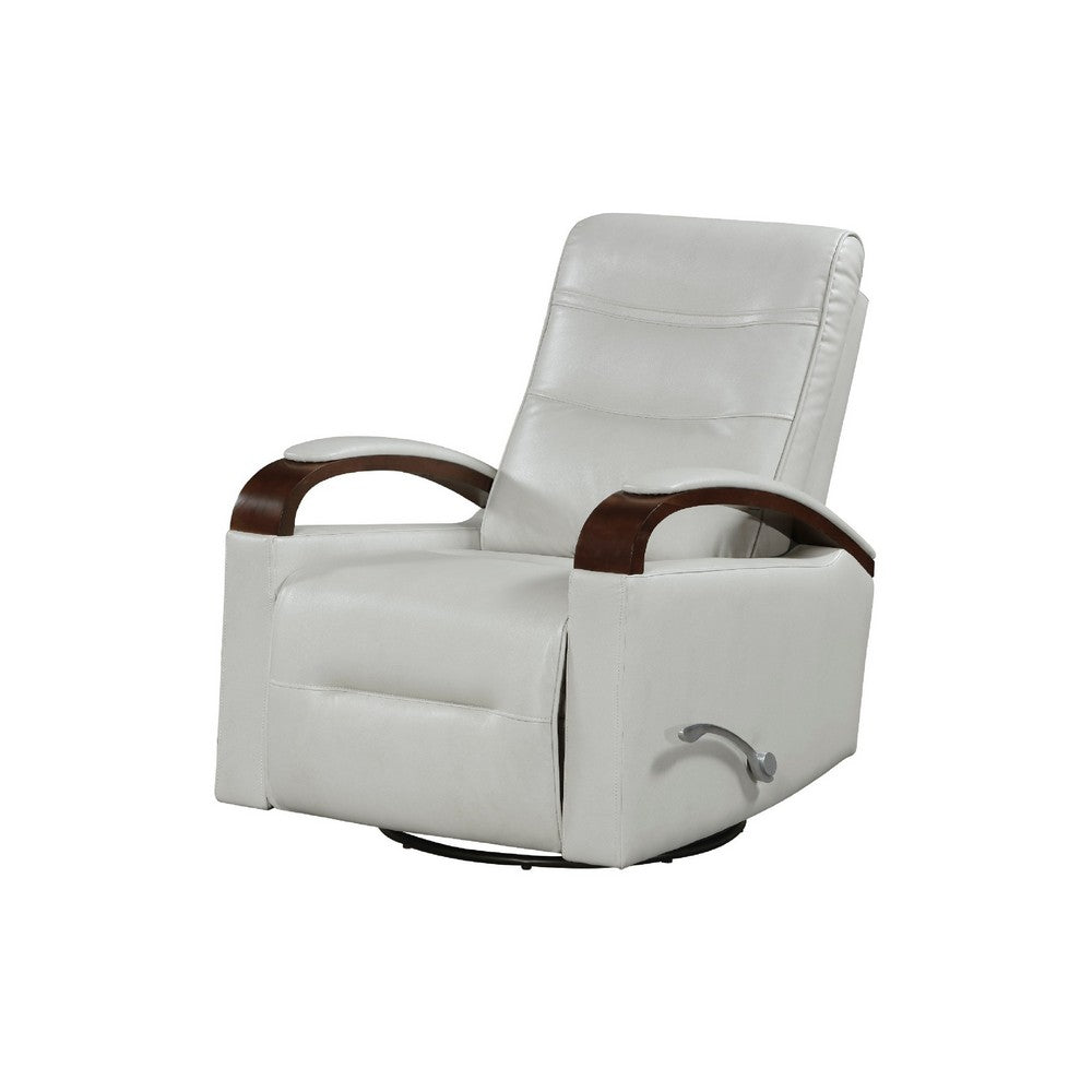 Gex Swivel Glider Manual Reclining Chair, Smoke Gray Faux Leather - BM345349