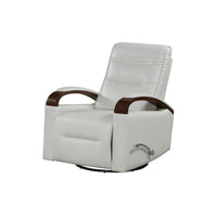 Gex Swivel Glider Manual Reclining Chair, Smoke Gray Faux Leather - BM345349