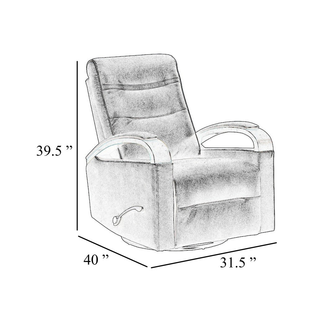 Gex Swivel Glider Manual Reclining Chair, Smoke Gray Faux Leather - BM345349