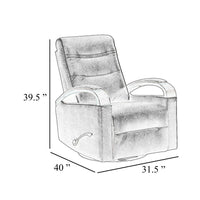 Gex Swivel Glider Manual Reclining Chair, Smoke Gray Faux Leather - BM345349
