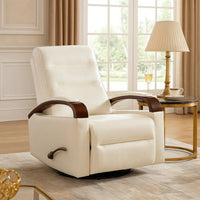 Gex Swivel Glider Manual Reclining Chair, Smoke Gray Faux Leather - BM345349