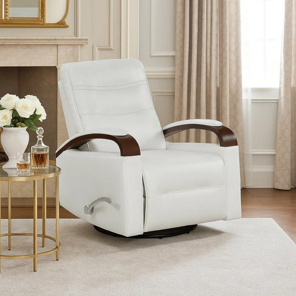 Gex Swivel Glider Manual Reclining Chair, Smoke Gray Faux Leather - BM345349