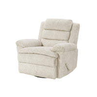 Oxy Swivel Manual Reclining Chair, Foam Pillow Arms, Beige Microfiber - BM345356