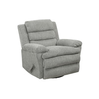 Oxy Swivel Manual Reclining Chair, Foam Pillow Arms, Gray Microfiber - BM345358