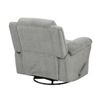 Oxy Swivel Manual Reclining Chair, Foam Pillow Arms, Gray Microfiber - BM345358