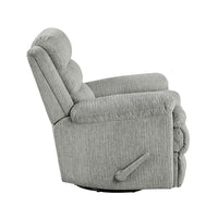Oxy Swivel Manual Reclining Chair, Foam Pillow Arms, Gray Microfiber - BM345358