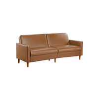 Mala Sleeper Sofa, Foam Padded, Camel Brown Faux Leather, Wood Frame - BM345361